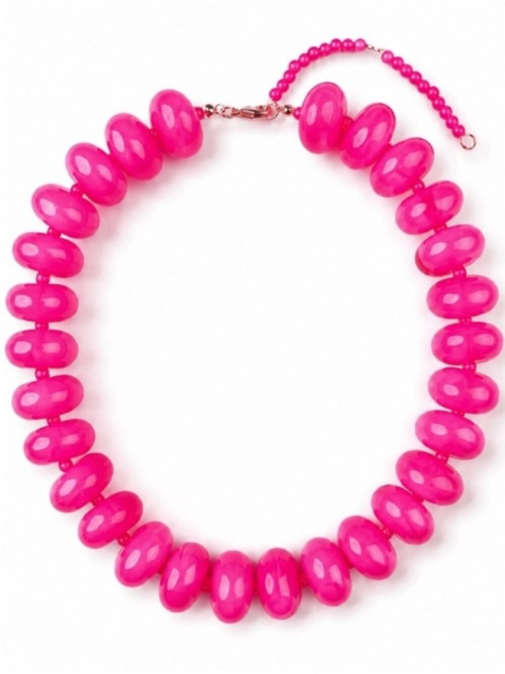 New! Pink Marbled Chunky Beaded Statement Dopamine Necklace (2001) NWOT